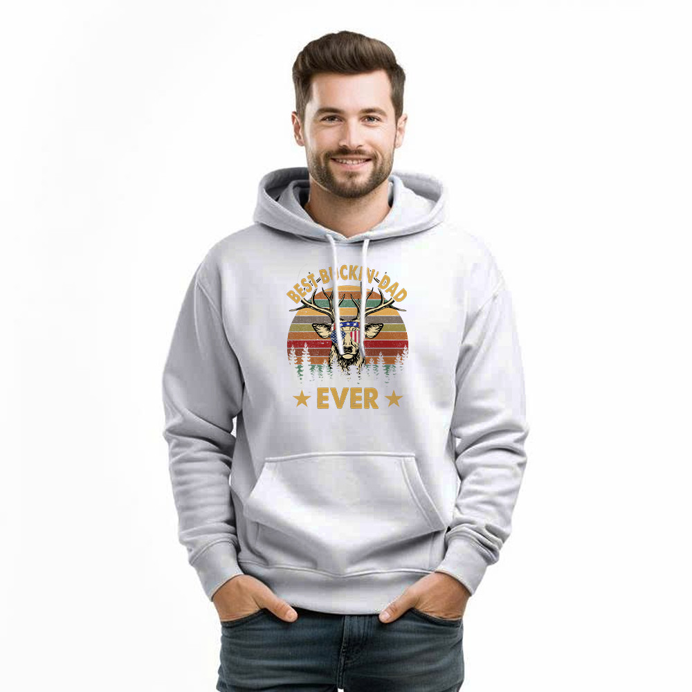 Best Buckin Dad Ever Hoodie Deer Hunter Vintage Tees Dads Fathers Day Gifts
