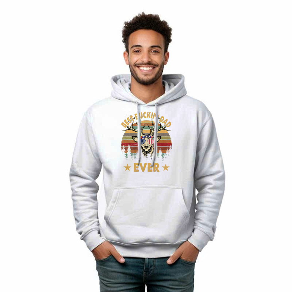 Best Buckin Dad Ever Hoodie Deer Hunter Vintage Tees Dads Fathers Day Gifts
