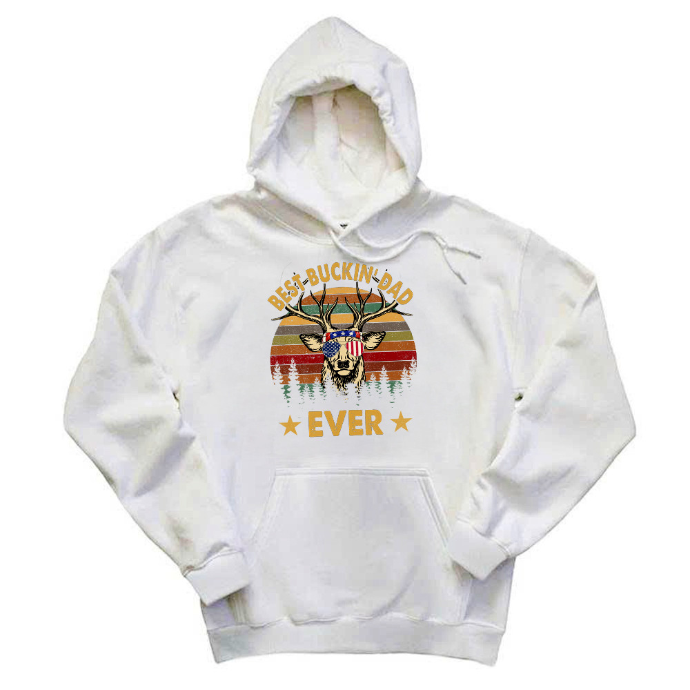 Best Buckin Dad Ever Hoodie Deer Hunter Vintage Tees Dads Fathers Day Gifts