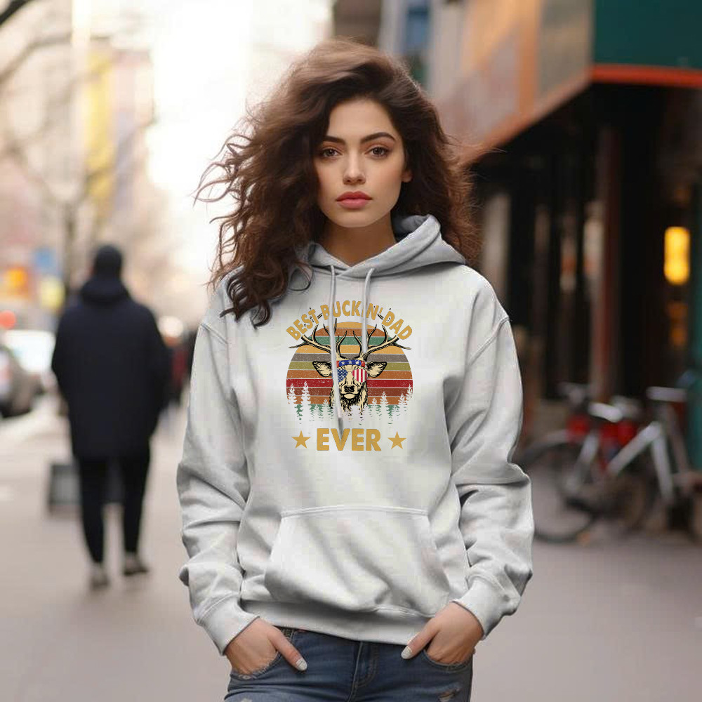 Best Buckin Dad Ever Hoodie Deer Hunter Vintage Tees Dads Fathers Day Gifts