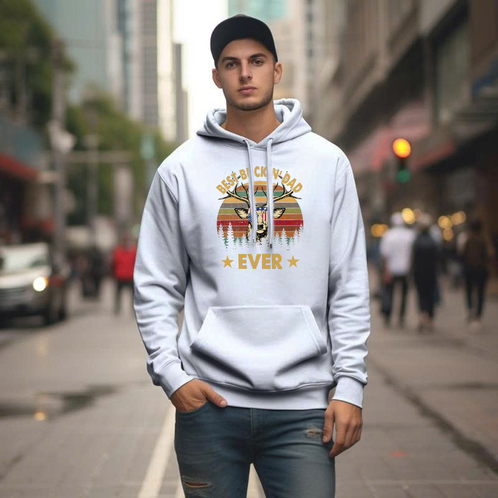 Best Buckin Dad Ever Hoodie Deer Hunter Vintage Tees Dads Fathers Day Gifts