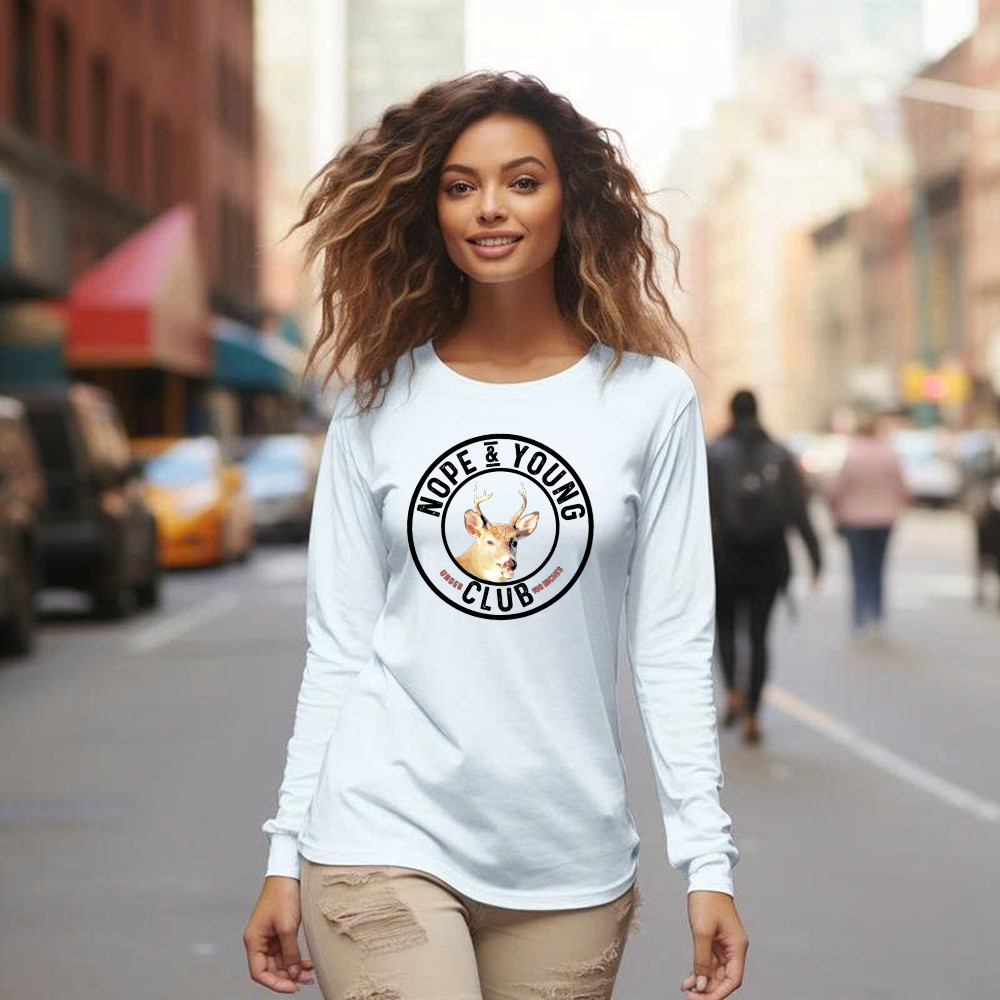 Nope And Young Under Club 100 Inches Long Sleeve Shirt Deer Hunting Shirts Deer Hunter Gifts
