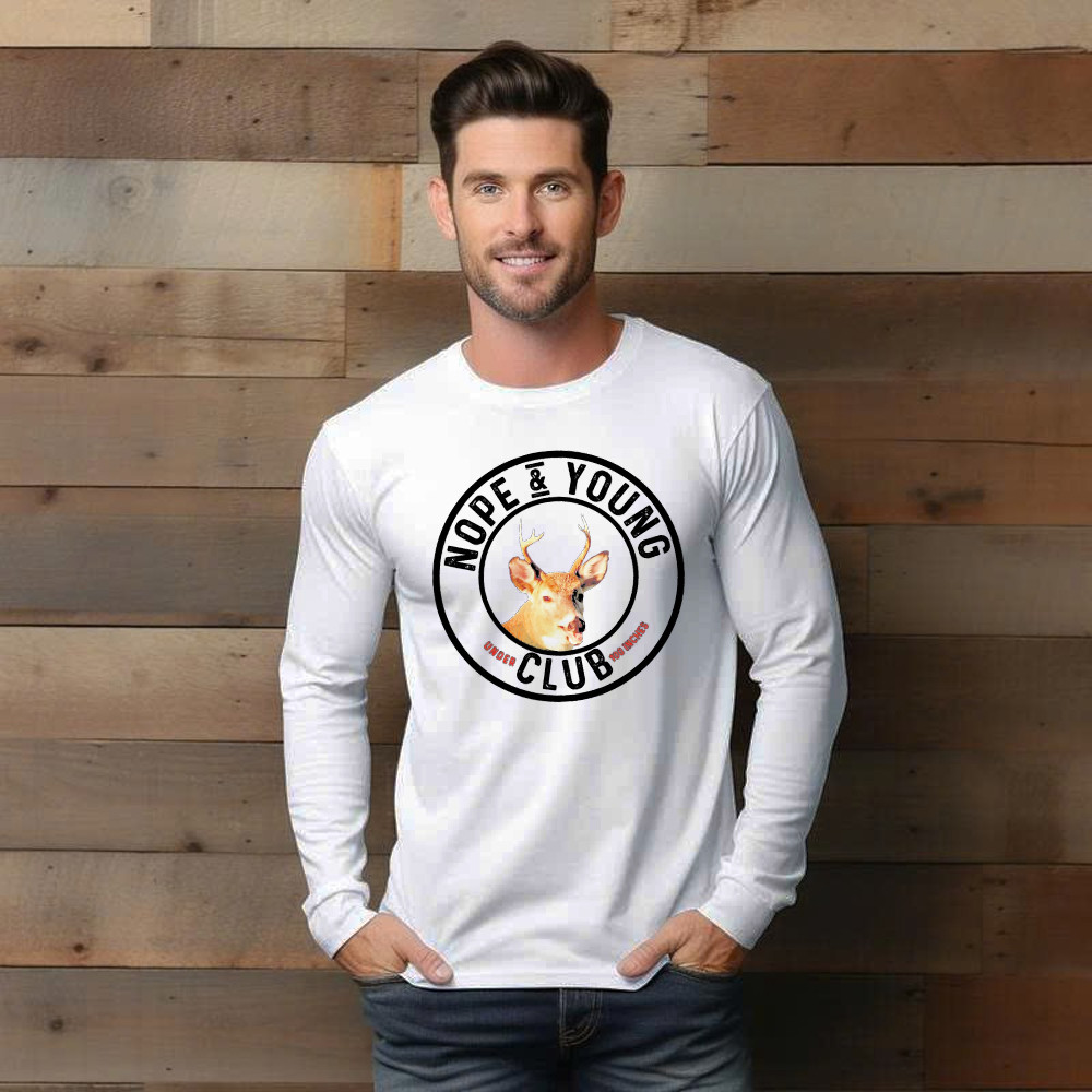 Nope And Young Under Club 100 Inches Long Sleeve Shirt Deer Hunting Shirts Deer Hunter Gifts